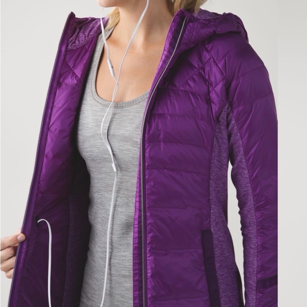lululemon athletica Vibrant Purple Puffer Down for a Run Jacket Women sz M
